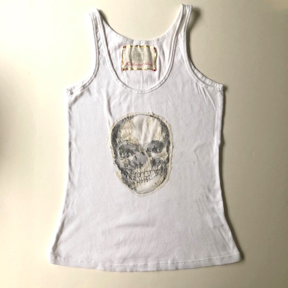 Scull Tank Top Med, White